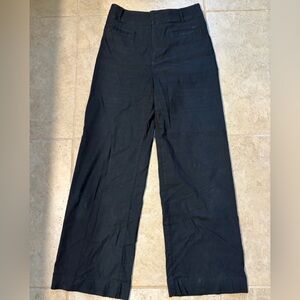 Anthropologie Maeve the Colette Full Length Black Wide Leg Pants *flawed*